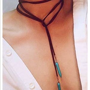 Beho turquoise and suede necklace